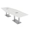 Skutchi Designs 45 in W, 144 in L, 29 in H, Engineered Wood Top, White HAR-HEX.IR-46x143-DOU-ELEC-WHCYPRESS - alternate 1